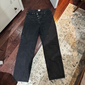 Princess Polly Black Straight Leg Jeans